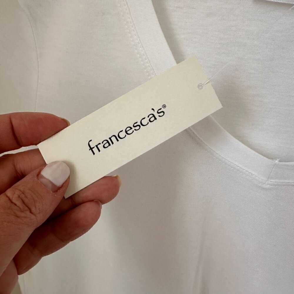 Francesca's Cloth By Design Basic White T-Shirt NWT Size XS - Picture 8 of 10